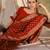 bright red banarasi art silk saree with statement weaving work 