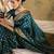 teal blue banarasi art silk saree with sophisticated weaving details 
