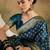 teal blue banarasi art silk saree with sophisticated weaving details 