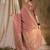 peach banarasi art silk saree with minimalist weaving elegance 