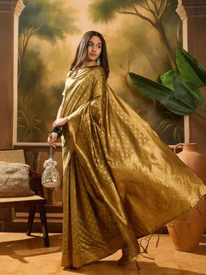 beige banarasi art silk saree with unique weaving pattern  1