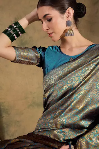 sky blue banarasi art silk saree with soft weaving highlights 