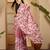 dusty pink gold crush art silk embroidered saree with belt white thread work designer festive saree