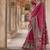 Dark hot pink printed silk festival classic saree
