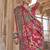Dark hot pink printed silk festival classic saree