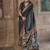 Black printed silk festival classic saree