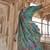 Turquoise printed silk festival classic saree