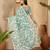 mint green gold crush art silk embroidered saree with belt white thread work designer festive saree