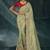 Sea green embroidered silk blend contemporary saree for engagement