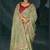 Sea green embroidered silk blend contemporary saree for engagement