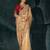 Beige embroidered silk blend contemporary saree for engagement