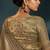 Grey embroidered silk blend contemporary saree for engagement