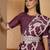 grape purple gold crush art silk embroidered saree with belt white thread work festive designer saree