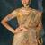 Cream embroidered silk blend contemporary saree for engagement