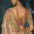 Cream embroidered silk blend contemporary saree for engagement