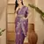 lavender chocolate art silk embroidered saree with belt sequin work designer party & festive saree