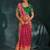 Rani pink embroidered silk blend contemporary saree for engagement