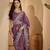 lavender chocolate art silk embroidered saree with belt sequin work designer party & festive saree