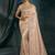 Light peach embroidered silk blend contemporary saree for engagement