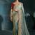 Grey crepe beautifull border saree with cutdana moti zarkan work