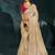 Cream embroidered silk blend contemporary saree for engagement