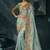 Beige embroidered silk blend contemporary saree for engagement