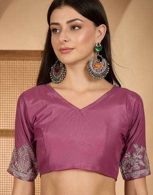dusty rose chocolate art silk embroidered saree with belt sequence work festive & party wear saree 5