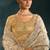 Cream embroidered silk blend contemporary saree for engagement