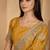 mustard yellow chocolate art silk embroidered saree with belt sequence work designer festive saree