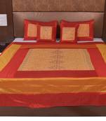 Polysilk Rajwada Mirror work Bed Cover Set