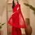 Red heavy net embroidered saree with belt diamond embellished designer festive party wear saree