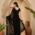Black heavy net embroidered saree with belt diamond embellished designer party & reception saree