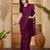 Wine purple heavy net embroidered saree with belt diamond embellished designer festive party saree