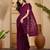 Wine purple heavy net embroidered saree with belt diamond embellished designer festive party saree