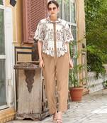 Embroidered Pure Cotton Shirt With Trousers Co-ords