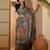 Multicolour linen zari digital print saree with belt fancy zari border designer festive saree