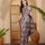 Purple linen zari digital print saree with belt floral print fancy zari border festive wear saree