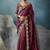 Wine tissue embroidered sequins and zari work saree