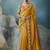 Mustard tissue embroidered sequins and zari work saree