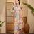 Multicolor butterfly print linen zari saree with belt digital print zari border party wear saree