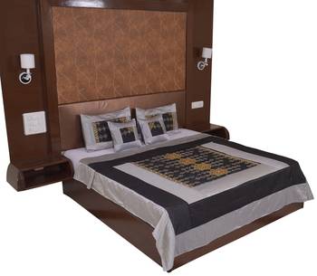 Polysilk Rajwada Mirror work Bed Cover Set 2