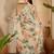 Beige floral digital print linen zari saree with belt zari border lightweight festive saree
