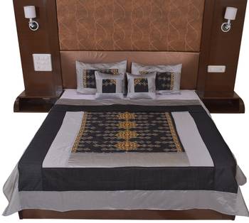 Polysilk Rajwada Mirror work Bed Cover Set 3