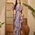 Trendy linen silver zari multi-color abstract digital print saree with belt party wear saree