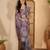 Trendy linen silver zari multi-color abstract digital print saree with belt party wear saree