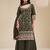 Green embroidered vichitra silk semi-stitched palazzo style salwar suit