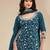 Blue embroidered vichitra silk semi-stitched palazzo style salwar suit
