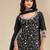 Black embroidered vichitra silk semi-stitched palazzo style salwar suit