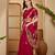 Wine red georgette embroidered saree with floral border elegant festive wear designer saree