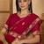Wine red georgette embroidered saree with floral border elegant festive wear designer saree